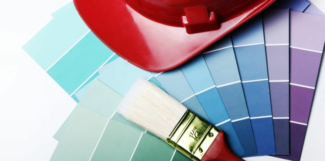 A color brush and a red helmet