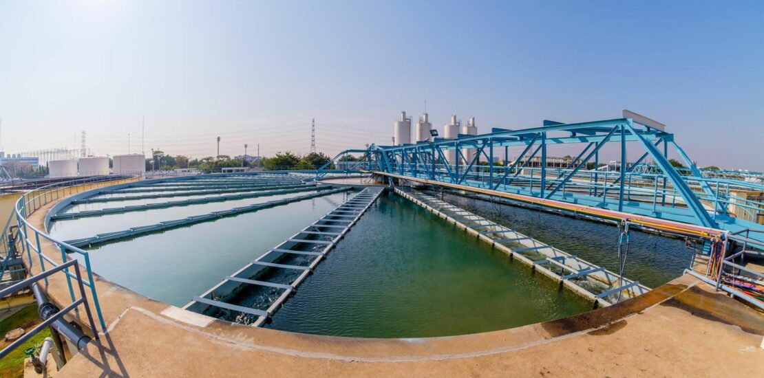 A picture of water ready to be purified