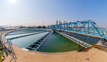 A picture of water ready to be purified
